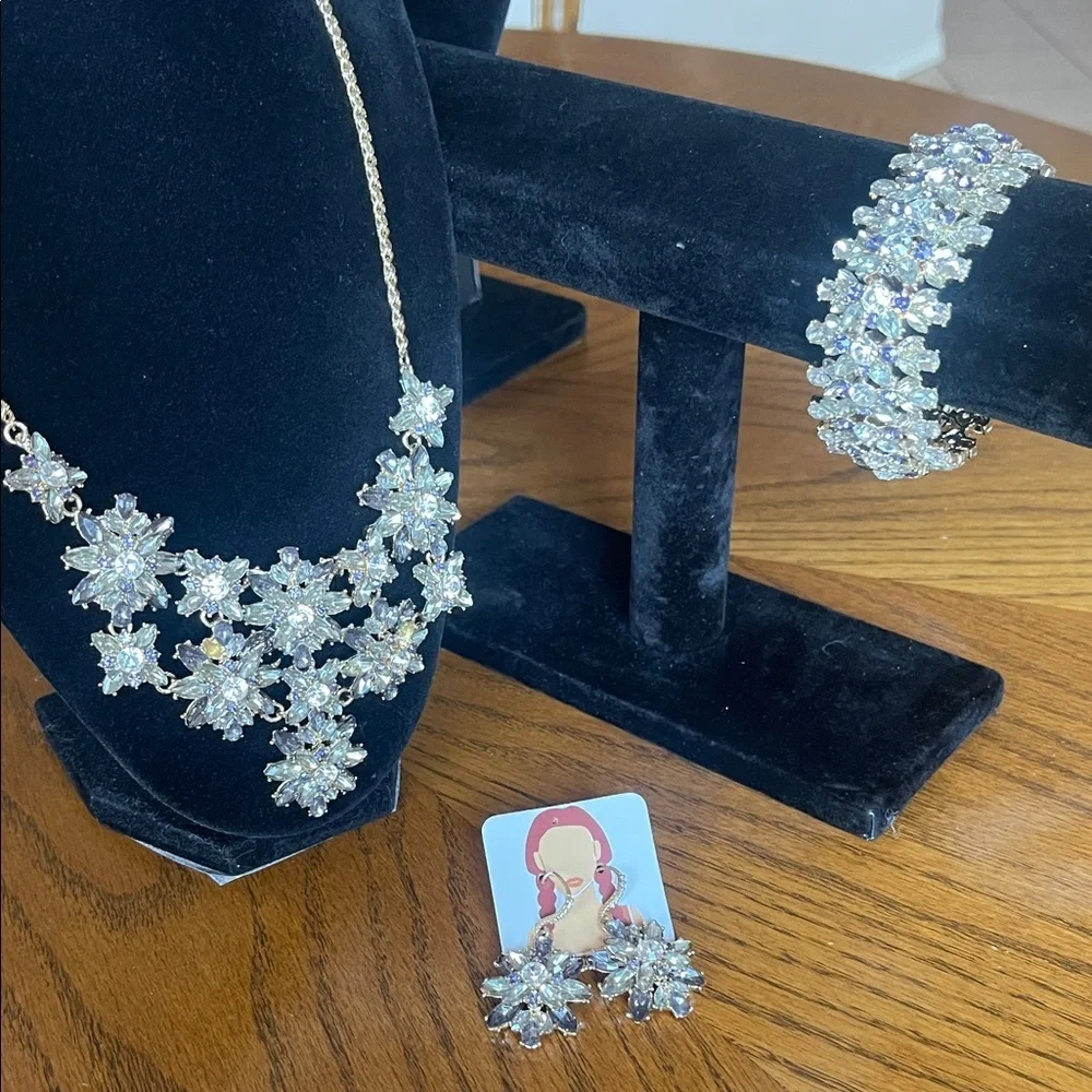 Charter Club Gold and Silver Crystal Necklace Set